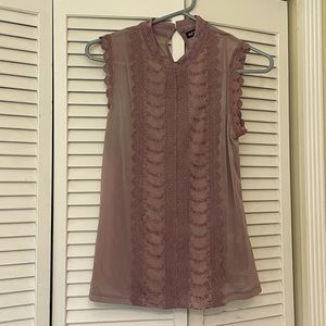 Elegant Women's Mock Neck Button Back Blouse